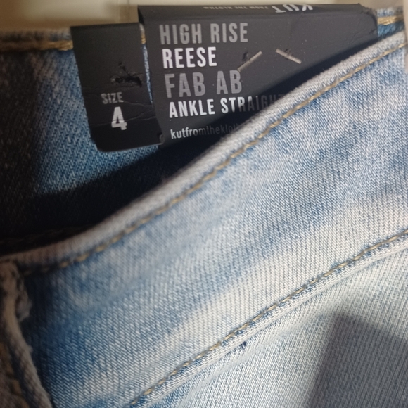 Kut From The Kloth Womens Reese High Rise Ankle Straight Jeans Distressed NWT - Picture 4 of 11